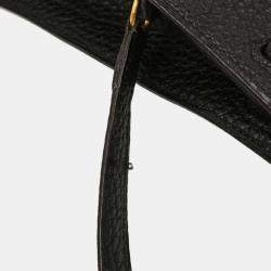 Pre Owned Hermes Kelly Sport PM Black Fjord Leather Shoulder Bag