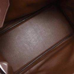Pre Owned Hermes Birkin 40 Havane Taurillon Clemence Handbag
