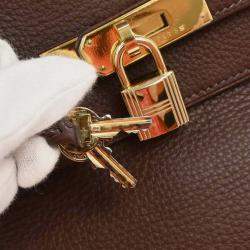 Pre Owned Hermes Birkin 40 Havane Taurillon Clemence Handbag