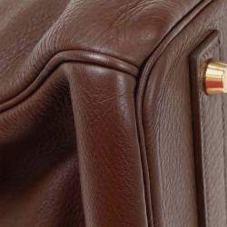 Pre Owned Hermes Birkin 40 Havane Taurillon Clemence Handbag