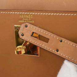 Pre Owned Hermes Kelly 32 Sellier  Natural Vache Handbag