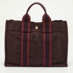 مملوكة مسبقًا حقيبة يد هيرمس فور تاهو بي إم قماش بورجوندي