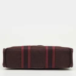 مملوكة مسبقًا حقيبة يد هيرمس فور تاهو بي إم قماش بورجوندي
