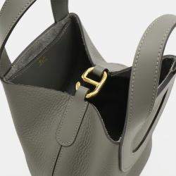Pre Owned Hermes In The Loop 18 Grimayer Gray Taurillon Clemence Leather Handbag 