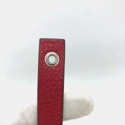 Pre Owned Hermes Picotin Lock 18 18/Handbag Taurillon Clemence Leather Rouge Cazac Red