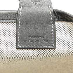 Pre Owned Hermes Steeple 28 Handbag Tote Bag Grey Black Toile H Swift Leather