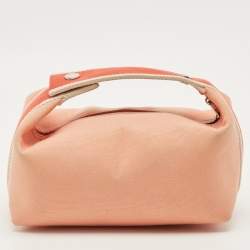 Pre Owned Hermes Bride-a-Brac Small Goyave Toile H Canvas Case