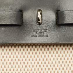 مملوكة مسبقًا Hermes 2in1 Herbag 31 Black/Natural Toile Canvas and Vache Hunter Bag