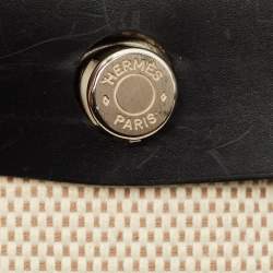 مملوكة مسبقًا Hermes 2in1 Herbag 31 Black/Natural Toile Canvas and Vache Hunter Bag
