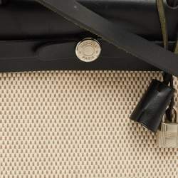 مملوكة مسبقًا Hermes 2in1 Herbag 31 Black/Natural Toile Canvas and Vache Hunter Bag