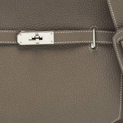 مملوكة مسبقًا Hermes Etoupe Taurillon Clemence Leather Palladium Finish Jypsiere 28 Bag