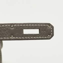 مملوكة مسبقًا Hermes Etoupe Taurillon Clemence Leather Palladium Finish Jypsiere 28 Bag