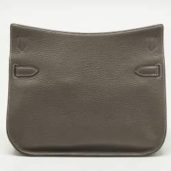 مملوكة مسبقًا Hermes Etoupe Taurillon Clemence Leather Palladium Finish Jypsiere 28 Bag