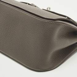مملوكة مسبقًا Hermes Etoupe Taurillon Clemence Leather Palladium Finish Jypsiere 28 Bag