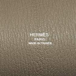 مملوكة مسبقًا Hermes Etoupe Taurillon Clemence Leather Palladium Finish Jypsiere 28 Bag