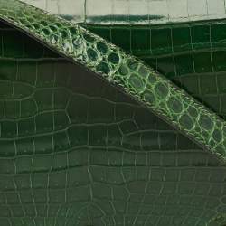 Pre Owned حقيبة هيرمس باسيه جايد جلد تمساح أخضر