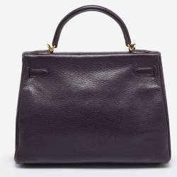 مملوكة مسبقًا Hermes Kelly Retourne 32 Ultraviolet Togo Leather Gold Finish Bag