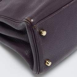 مملوكة مسبقًا Hermes Kelly Retourne 32 Ultraviolet Togo Leather Gold Finish Bag