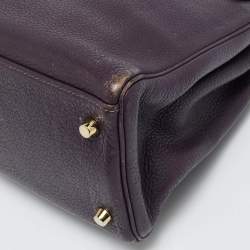 مملوكة مسبقًا Hermes Kelly Retourne 32 Ultraviolet Togo Leather Gold Finish Bag