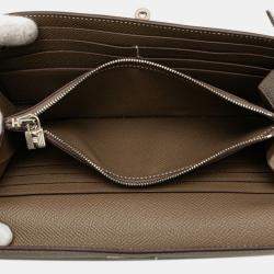 مملوكة مسبقًا Hermes Kelly Wallet Long Etoupe Greige Epsom Leather