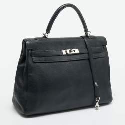 مملوكة مسبقًا حقيبة هيرمس كيلي ريتورن 35 جلد توغو أسود إكسسوار مطلي بلاديوم