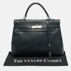 مملوكة مسبقًا حقيبة هيرمس كيلي ريتورن 35 جلد توغو أسود إكسسوار مطلي بلاديوم