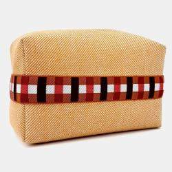 Pre Owned Hermes Orange Fabric Bride-a-Brac Case GM