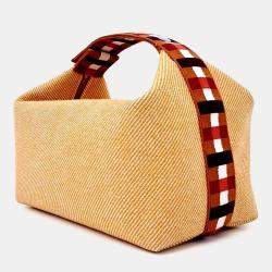 Pre Owned Hermes Orange Fabric Bride-a-Brac Case GM