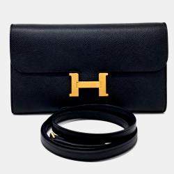 مملوكة مسبقًا Hermes Black Leather Constance Long To Go