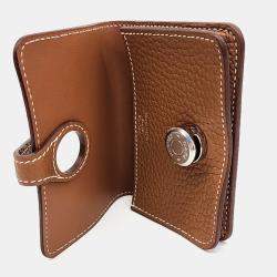 مملوكة مسبقًا Hermes Brown Leather Dogon Card Holder