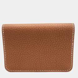 مملوكة مسبقًا Hermes Brown Leather Dogon Card Holder