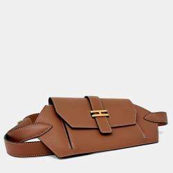 Pre Owned Hermes Brown Leather Elan Pocket 24 Belt Bag