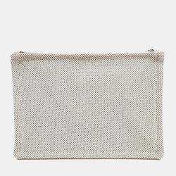 Pre Owned علبة هيرمس لابيرنث قماش كريمي صغيرة