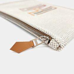 Pre Owned علبة هيرمس لابيرنث قماش كريمي صغيرة