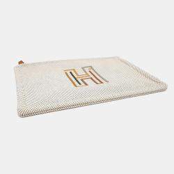 Pre Owned علبة هيرمس لابيرنث قماش كريمي صغيرة