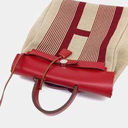 مملوكة مسبقًا Hermes Beige/Red Canvas and Leather NEW ZIP Her Backpack