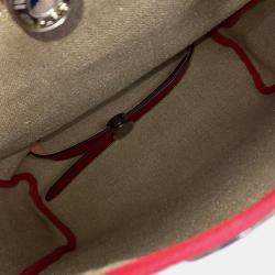 مملوكة مسبقًا Hermes Beige/Red Canvas and Leather NEW ZIP Her Backpack