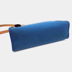 مملوكة مسبقًا Hermes Blue/Brown Canvas and Leather NEW ZIP Herbag Small