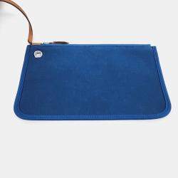مملوكة مسبقًا Hermes Blue/Brown Canvas and Leather NEW ZIP Herbag Small