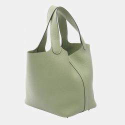 مملوكة مسبقًا حقيبة هيرميس بيكوتين لوك ١٨ خضراء فيرت كريكيه جلد توريلون كليمينس كتف