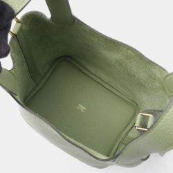 مملوكة مسبقًا حقيبة هيرميس بيكوتين لوك ١٨ خضراء فيرت كريكيه جلد توريلون كليمينس كتف