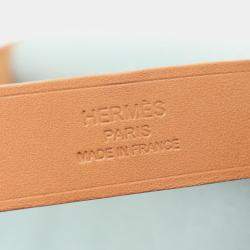 مملوكة مسبقًا Hermes Cabag PM Green Ciel Brown Toile Officier Leather Tote Bag