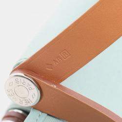 مملوكة مسبقًا Hermes Cabag PM Green Ciel Brown Toile Officier Leather Tote Bag