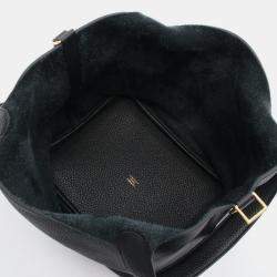 Pre Owned Hermes Picotin Lock 22 Black Taurillon Clemence Leather Shoulder Bag
