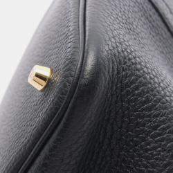 Pre Owned Hermes Picotin Lock 22 Black Taurillon Clemence Leather Shoulder Bag