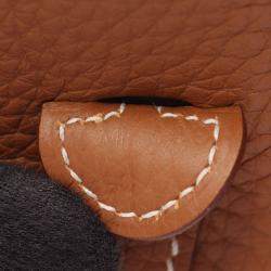 Pre Owned حقيبة هيرمس إفلين 16 جلد كليمنس ثوريلون ذهبي للكتف