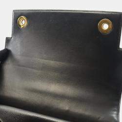 مملوكة مسبقًا Hermes Piano Black Box Calf Leather Handbag