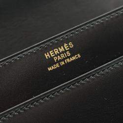 مملوكة مسبقًا Hermes Piano Black Box Calf Leather Handbag