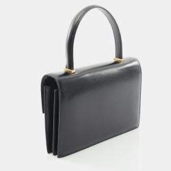 مملوكة مسبقًا Hermes Piano Black Box Calf Leather Handbag