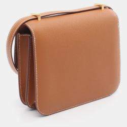 مملوكة مسبقًا حقيبة كتف هيرمس كونستانس 18 جلد إبسوم ذهبي